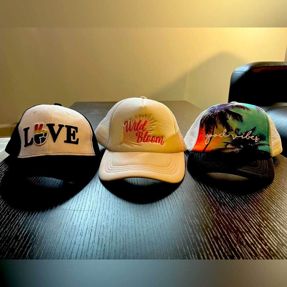 3 NEW youth caps
